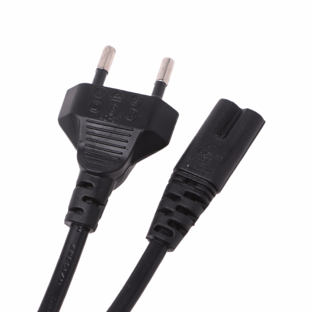 2-Prong Pin AC EU Power Supply Cable Lead Wire Power Cord For Desktop Laptop