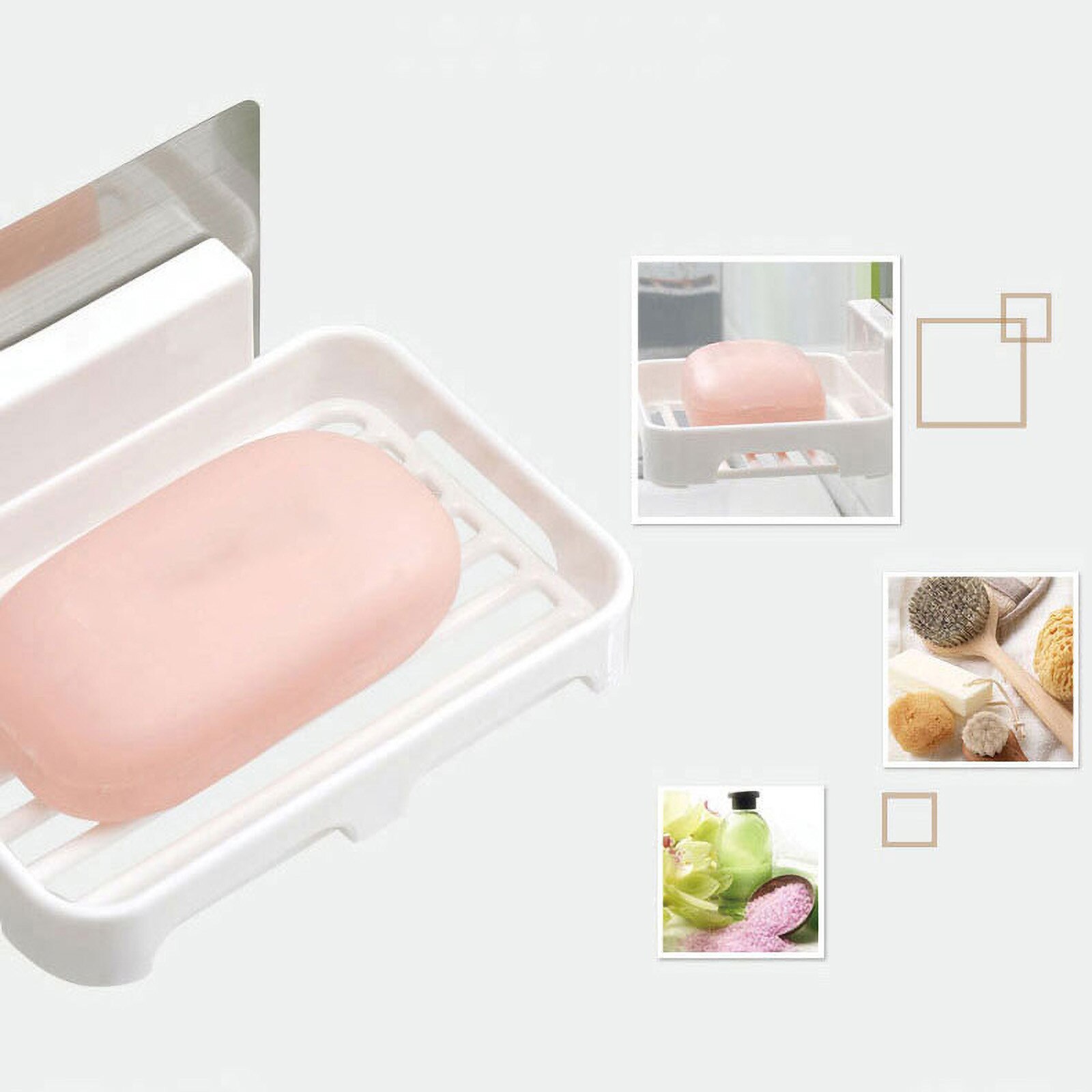 Solid Bathroom Soap Dispenser Plastic Soap Dispenser With Self-adhesive Waterproof Home Accessories