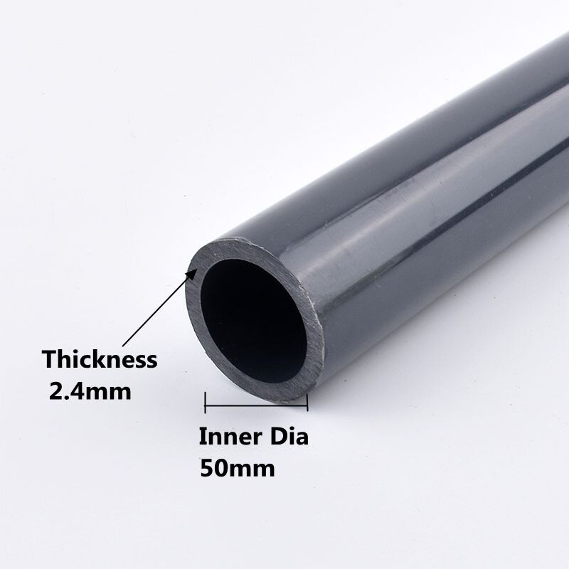 50cm Length OD20/25/32/40/50/63mm UPVC Dark Grey Pipe Plastic Pipe Aquarium Fish Tank Tube Garden Irrigation Watering Fittings: Outer Dia 50mm