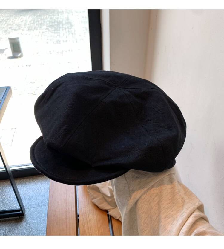 Sombreros Retro japoneses para mujer, gorro plano liso octogonal Newsboy, informal, boina, pintor, Otoño e Invierno