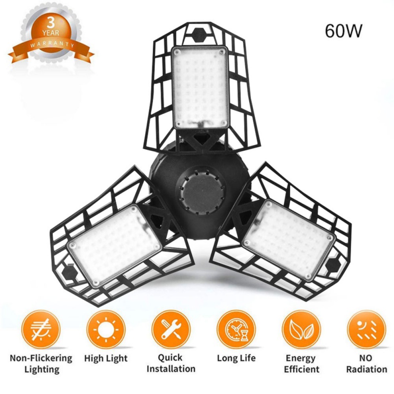 LED Garage Lamp With PIR Motion Sensor LED Workshop Lights Deformed Folding Chandelier Mining Lamp Factory Lampwith: Radar