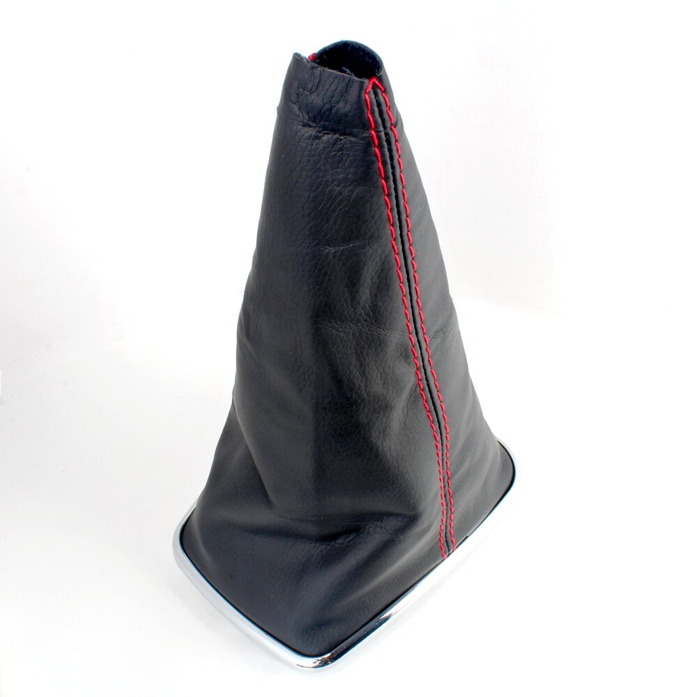 Chromed Gear Shift Knob Shifter Boot With Red Line For VW Golf Bora Jetta GTi R32 MK4 1999 2000 2001 2002 2003 2004 2005