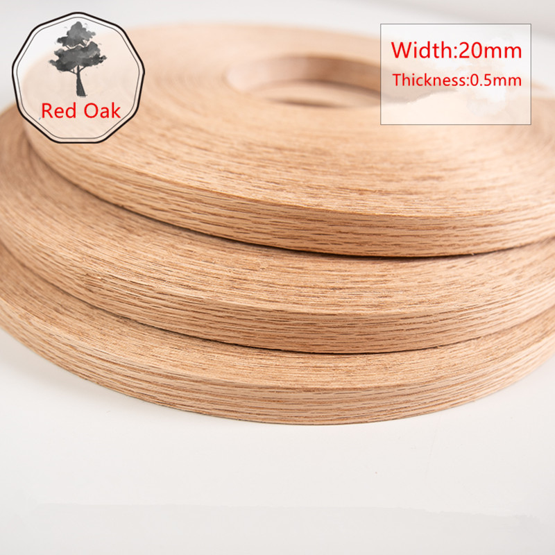 Natuurlijk Massief Hout Rood Eikenhout Fineer Plaat Rand Banding Hout Breedte: 20Mm Dikte: 0.5Mm