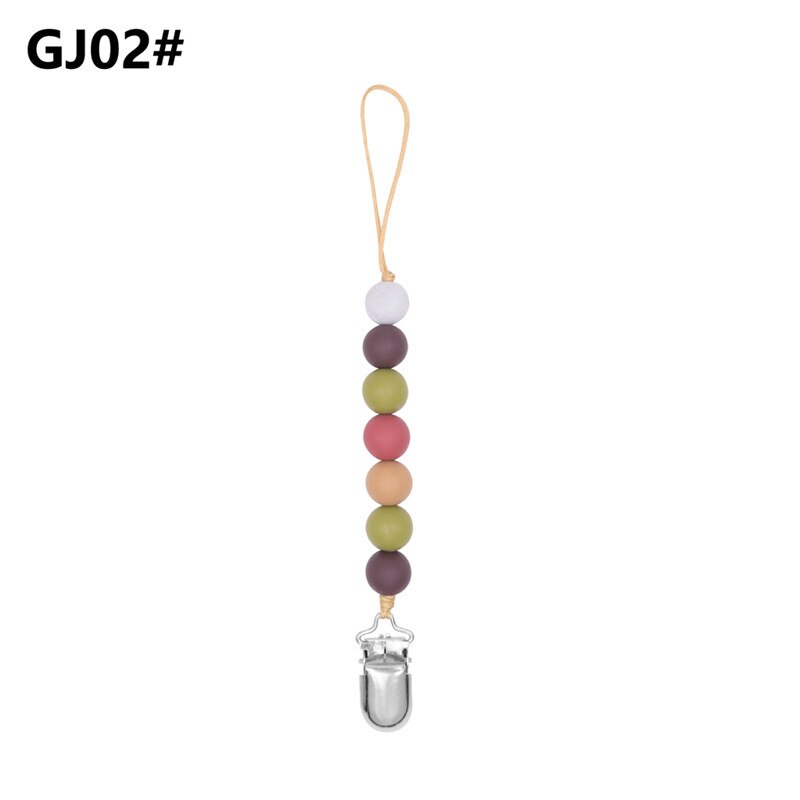 Atrapy klipsów chłopcy niemowlę dziewczyny łańcuszek smoczka silikonowe ząbkowanie ulga zabawki koraliki Soothie uchwyt na smoczek klipy prezent na niemowlę prysznic: 2