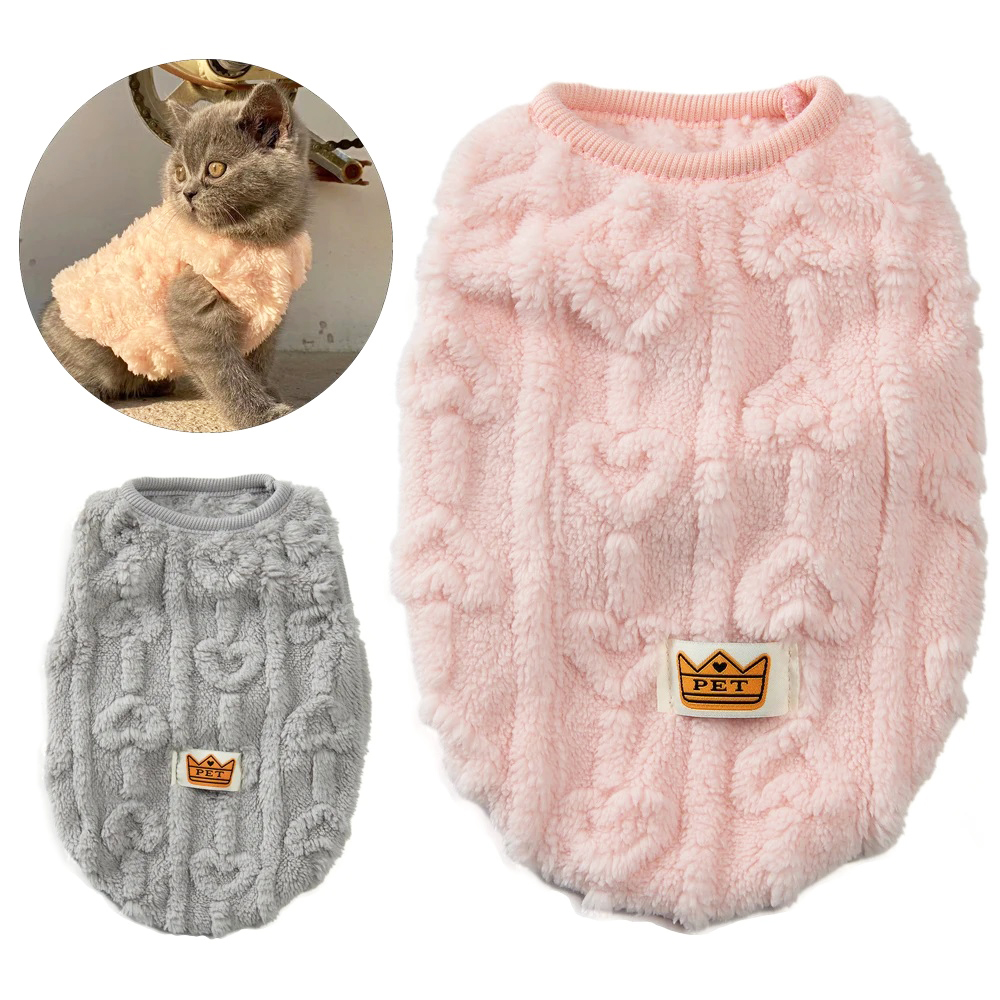 Herbst Winter Warme Haustier Katze Kleidung Weiche Gemütliche Vlies Kostüm Für Kleine Mittelgroße Hund Katzen Kätzchen Welpen Weste Mantel Haustier Mops Sweatshirts