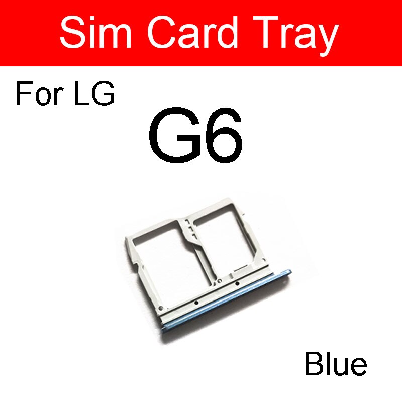 Sd memory sim-kort bakkeholder til lg  g2 g5 g6 g7 g8 g8x sim-kortlæser slot socket adapter reservedele tilbehør: G6 blå