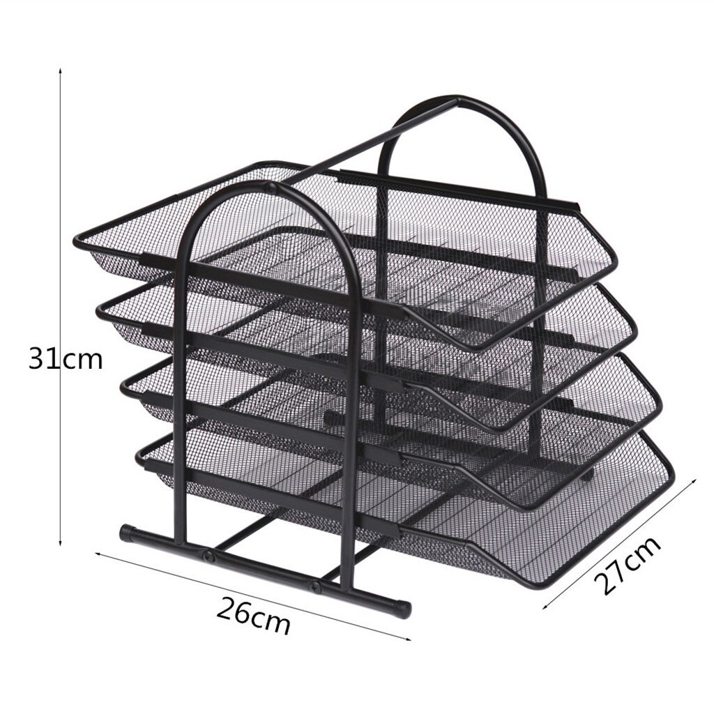 Office A4 Paper Organizer Document File Letter Book Brochure Filling Tray Rack Shelf Carrier Metal Wire Mesh Storage Holder