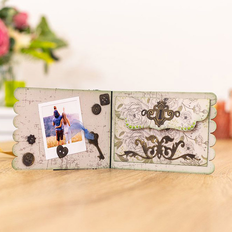 Mini tasku kehykset albumit vesiputous kortit välilehdet sivut metallin leikkaus kuolee diy scrapbooking käsityö paperikortteja