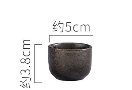 Tazas de porcelana para café y té de estilo Retro tradicional japonés, vaso pequeño de cerámica con personalidad, 35ml: Y