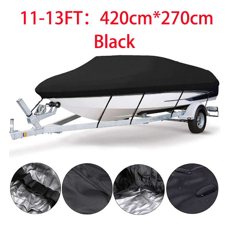 Yacht Boat Cover 11- 22FT Barco Boat Cover Anti-UV Waterproof Heavy Duty 190T Marine Trailerable Canvas Boat Accessories: Clear
