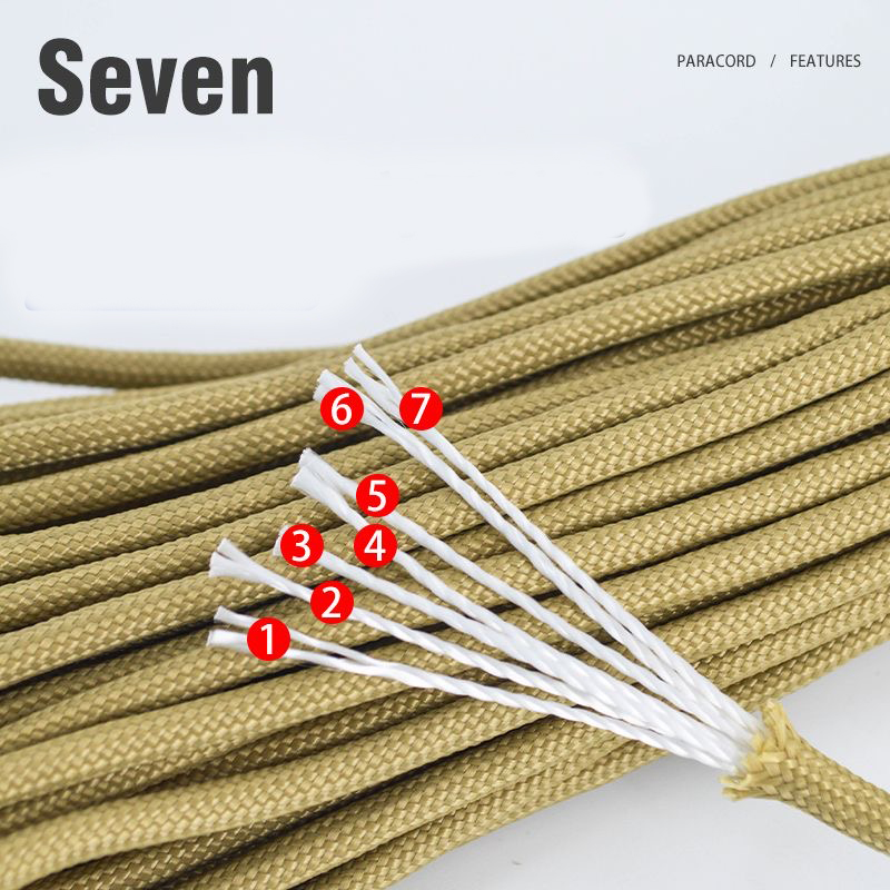 7 -kärnig 550lb- paracord 31m- diameter .4mm- överlevnadsfallskärmsrep tälttillbehör för gör-det-själv-tillverkning, halsbandsarmband, idé för hundhalsband