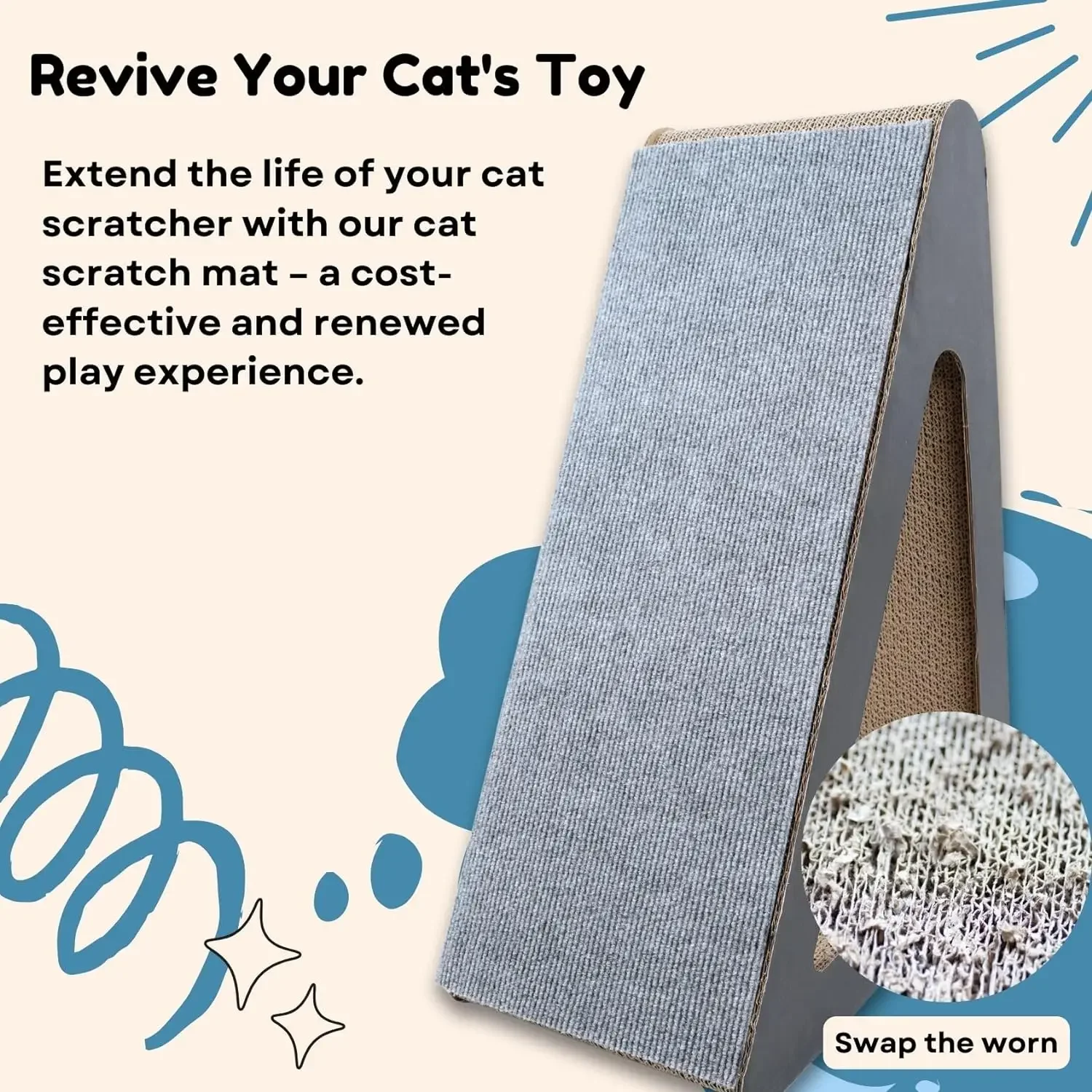 Trimmable Cat Scratching Post Carpet Cat Scratching Mat Cat Carpet with Self-Adhesive Corner Wall Cat Scratch sofa Protector