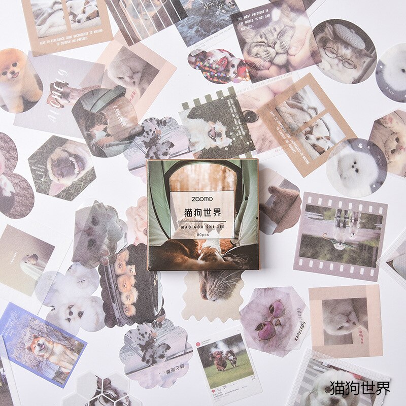 XINAHER 80 Pcs/box Vintage INS life Journal paper sticker DIY decoration sticker for album scrapbooking label sticker: J