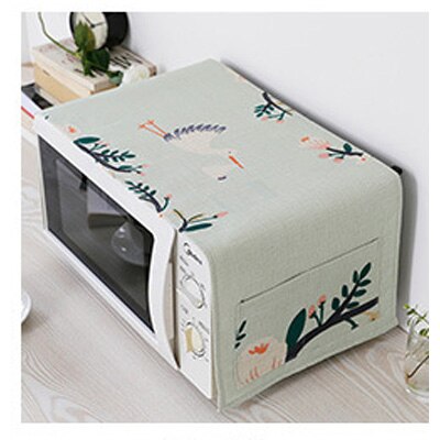 Cotton And Linen Fabric Microwave Oven Dust Cover High - Grade European Style Anti - oil Microwave Oven Protective Cover: AE