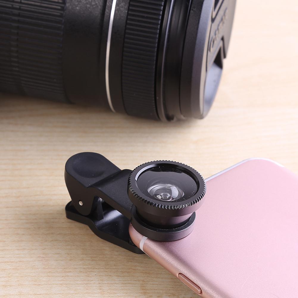 3 in 1 Wide Angle Alloet Fisheye lens 0.67x Wide Angle Zoom lens Phone Camera Lens Kits For IPhone Samsung Smartphones