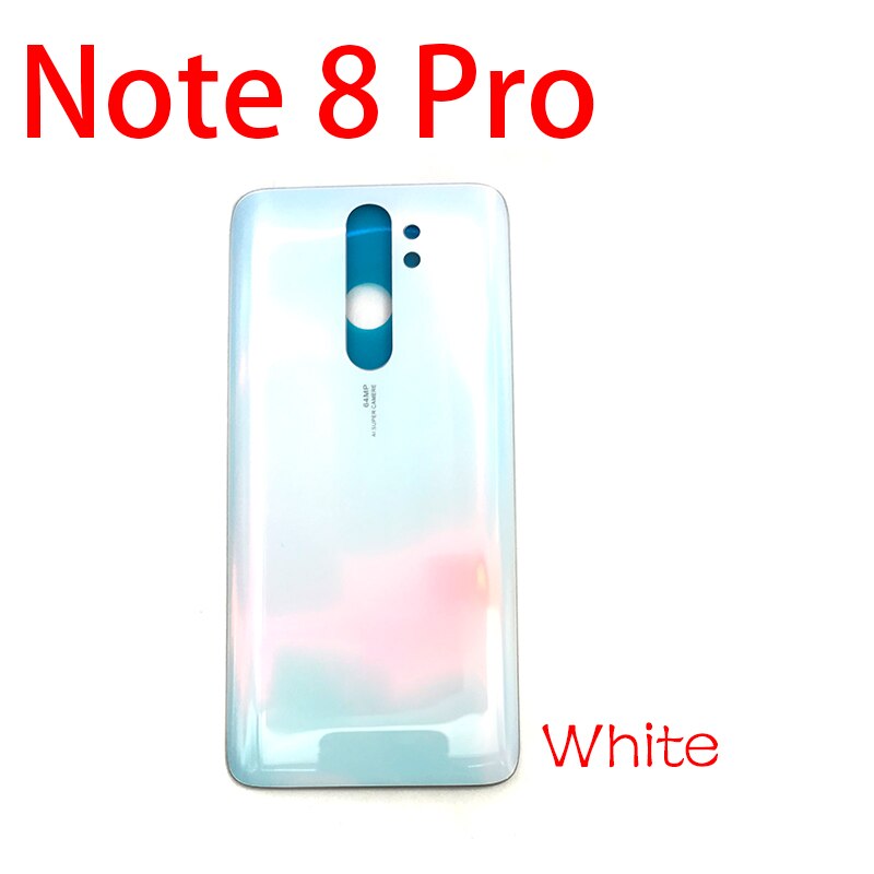 Zapasowa szklana tylna obudowa baterii z samoprzylepna naklejka tylna obudowa baterii taśma klejąca do Xiaomi Redmi Note 8 Pro: Note 8 Pro White