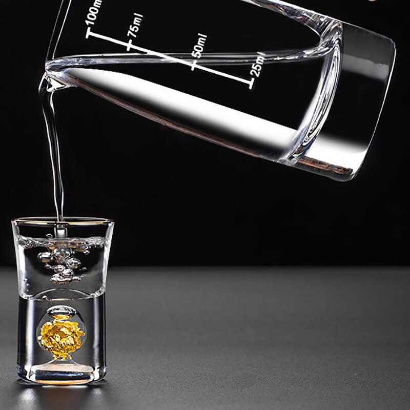 10ml vodka vinglas skottglas guld sprit kopp inbyggd guldfolie skull glas kristall sprit glas vin set