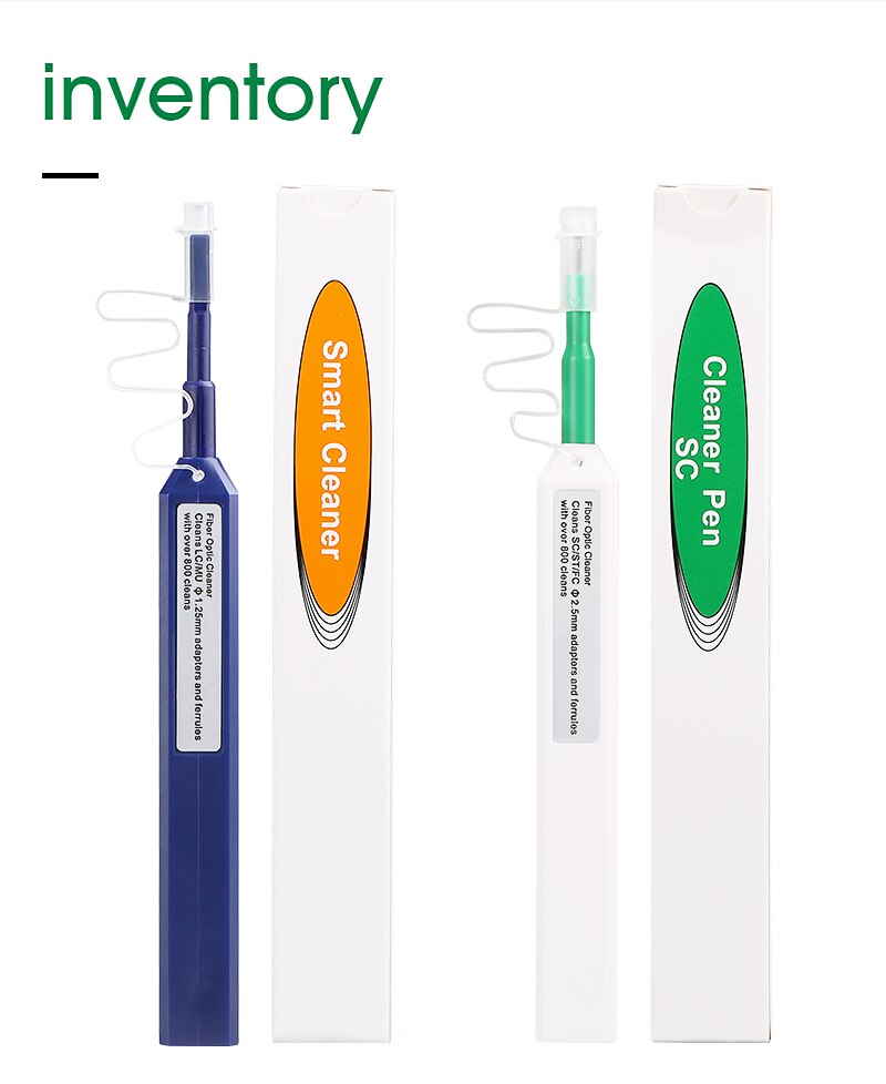 2PCS/lot Fiber Optic Cleaner Pen LC/SC/FC/ST 1.25mm+2.5mm 800 Cleans Anti static connector Adapter Cleaning Pen Smart cleaner SC: 1pc Sc And 1pc Lc