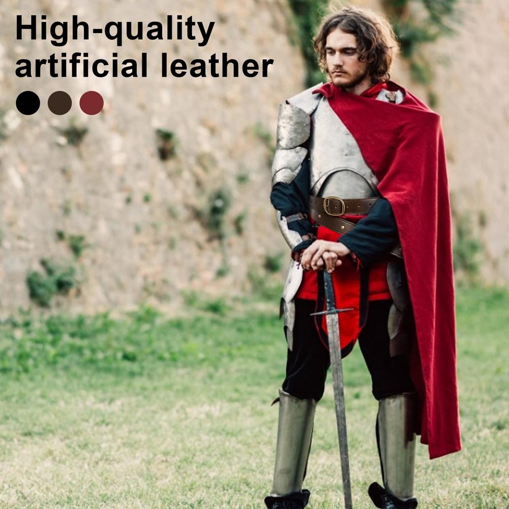 Medieval Renaissance Sword Holder PU Belt Waist Sheath Adult Men Larp Warrior Pirate Viking Knight Cosplay Leather Buckle Strap