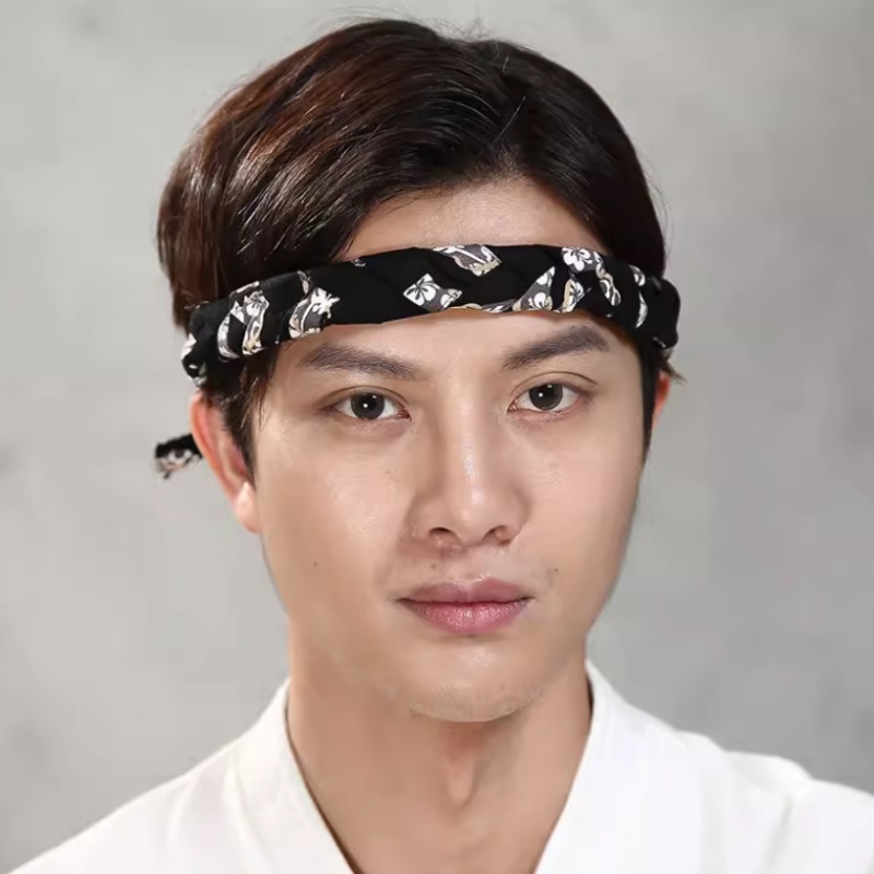 Hand Woven Japanese Cuisine Headband Sushi Head Strap Men Work Chef Vintage Waiter Headdress For Men Women: Khaki