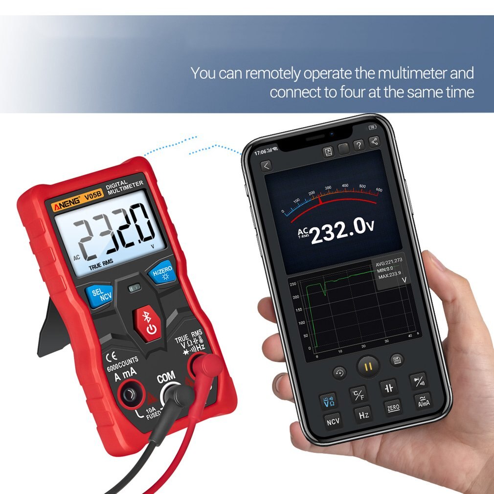 Wireless Multimeter Without Battery Digital Multimeter Multimetrotrue Current Voltage Tester Auto-Range