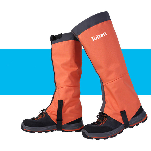 Unisex vandtæt benovertræk legging gamacher klatring camping vandreture skistøvle rejse sko sne gamacher ben beskyttelse: Orange / L