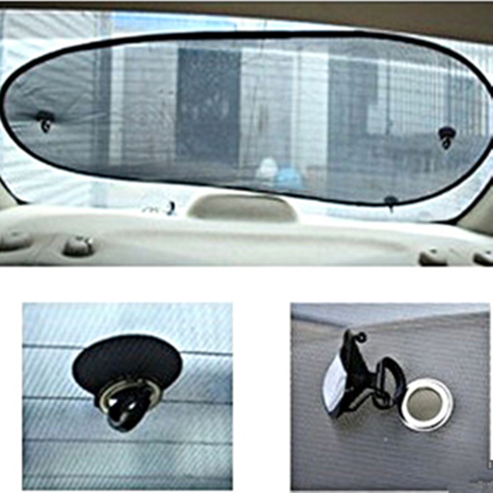Zwarte Auto Rear Terug Venster Zonnescherm Zonnescherm Visor Cover Mesh Shield 50x100 CM Raamfolies & Solar Bescherming