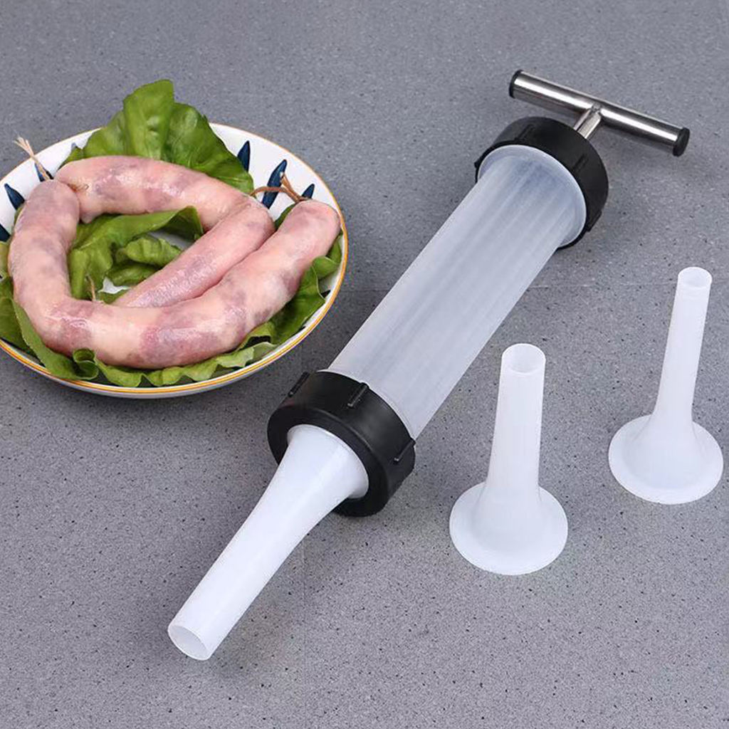 Sausage Maker Meat Stuffer Dogs Stuffing Machine with 3 Filling Nozzles
