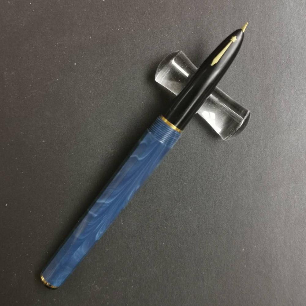 Lucky Fountain Pen Resin Ink Pen star Mark Fine Nib Aerometric Filler Golden Clip Office school supplies Writing