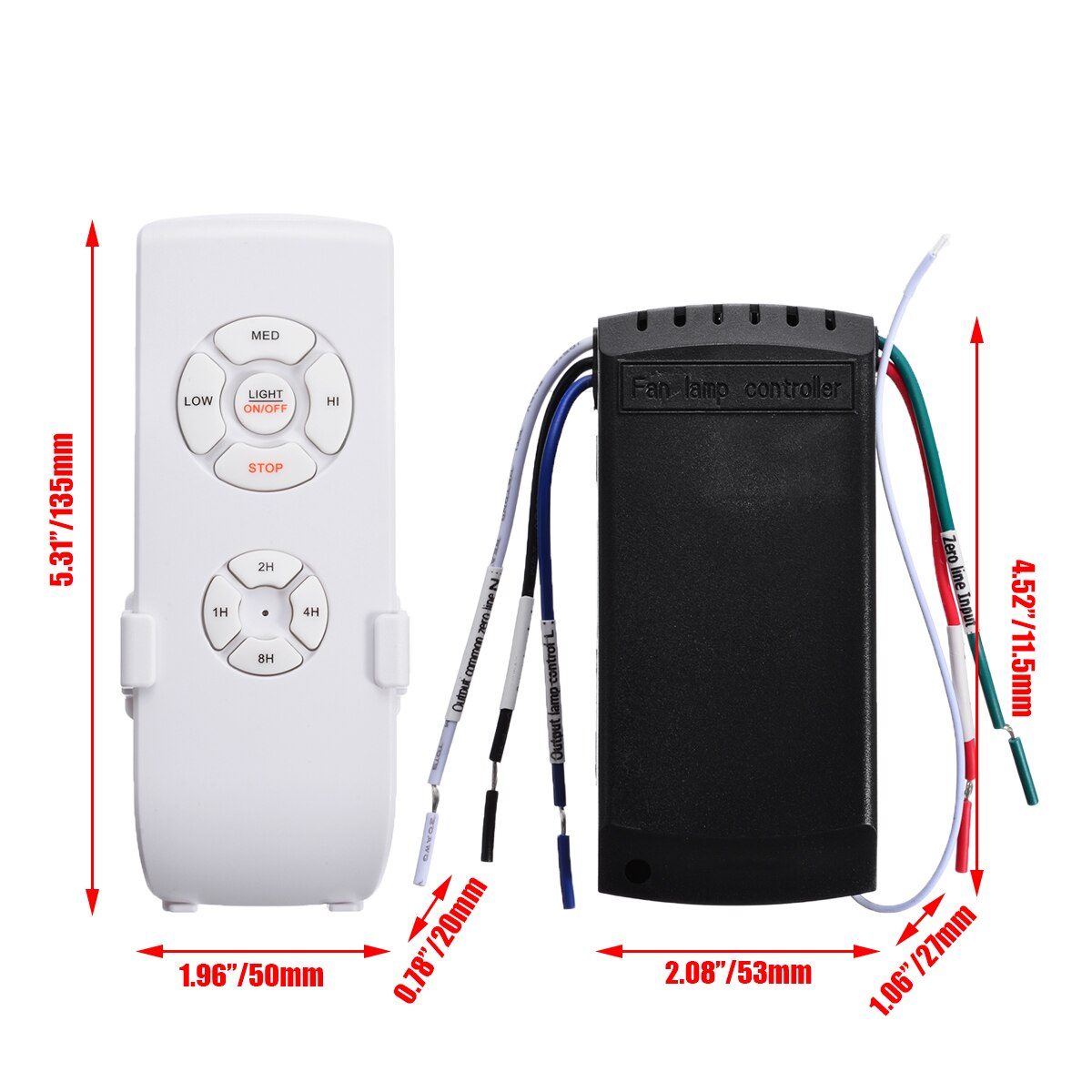 Universal Ceiling Fan Lamp Remote Control Kit 90-265V Timing Control Switch Adjusted Wind Speed Transmitter Receiver