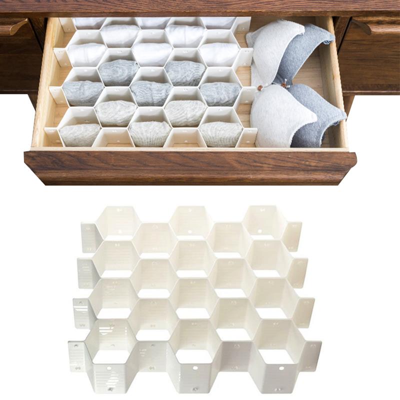 Einstellbare Schublade Waben Schindel Partition Divider Box Separator DIY Grid Lagerung Organizer Zell Sortierung Höschen Socken