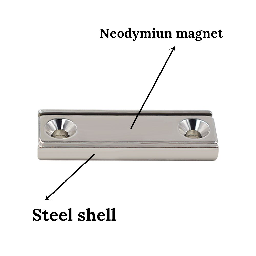 N52 Sterke Neodymium Magneet L40-L120mm Super Krachtige Haak Power Magnetische Materiaal Permanente Ndfeb Houder Vierkante Haak Magneet
