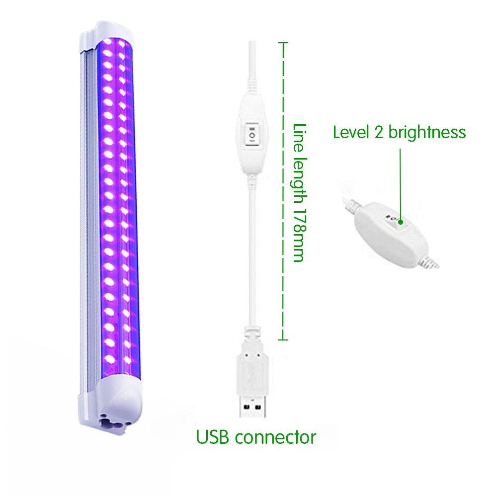 60 led ultraviolett lampa 10w uv blacklight disco  t8 tub dj party scenbelysning för barkonstshow club body paint integrerad tub