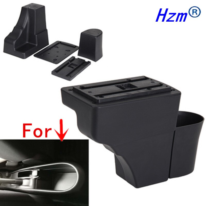 For Nissan Note Armrests central storage box car armrest box modification accessories with USB LED light Easy to install