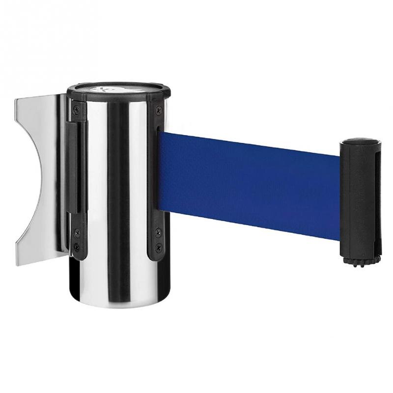 Intrekbare Lint Barrière Crowd Control Outdoor Rvs Wall Mount Rode Riem Sport Stanchion Wachtrij #734: Blauw / 500Cm
