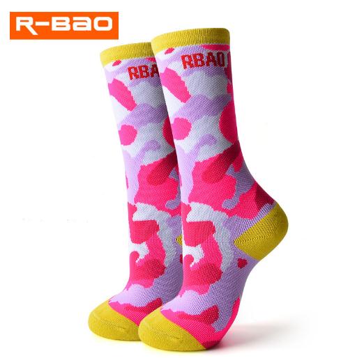 2 Paren/partij R-BAO RB3307 Kids Skiën Sokken Nylon Kinderen Sokken Buiten Wandelen Sokken Fietsen Sokken: Roze / S  29-31