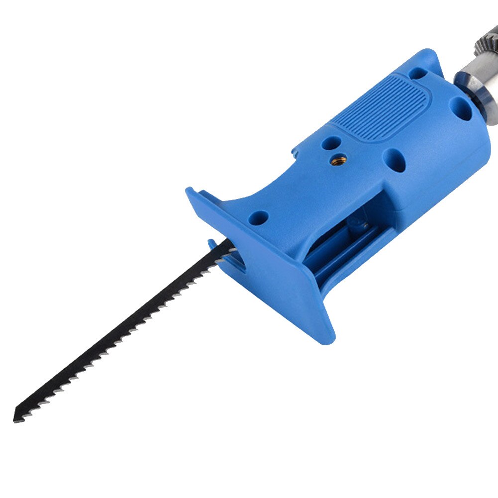 4 Blades Portable Reciprocating Saw Safe File Chainsaw Wood Tool Attachment Home Electric Drill Woodworking Metal Cutting: Blue