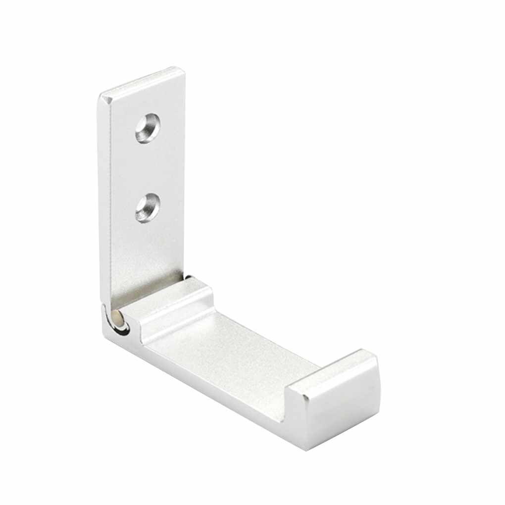 Recableght Aluminium Kapstok Opvouwbare Badkamer Handdoek Haak Kleding Zwart Gewaad Kapstokken Voor Muur Keuken Slaapkamer Hanger: silver