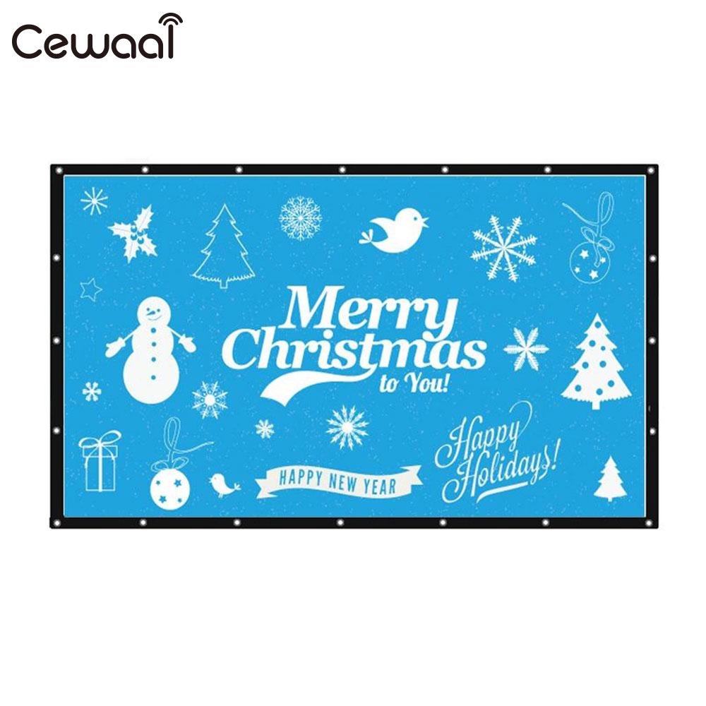 Écran de projecteur Cewaal 16:10 170 degrés Polyester HD films rideau de projecteur Portable