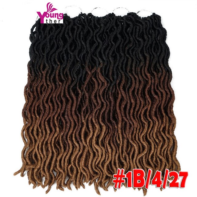 Ombre Curly Faux Locs Crochet Hair Synthetic Kanekalon Dread Locs 20 Inch Senegalese Twist Hair Extensions 24 Strands for Women: T4I27