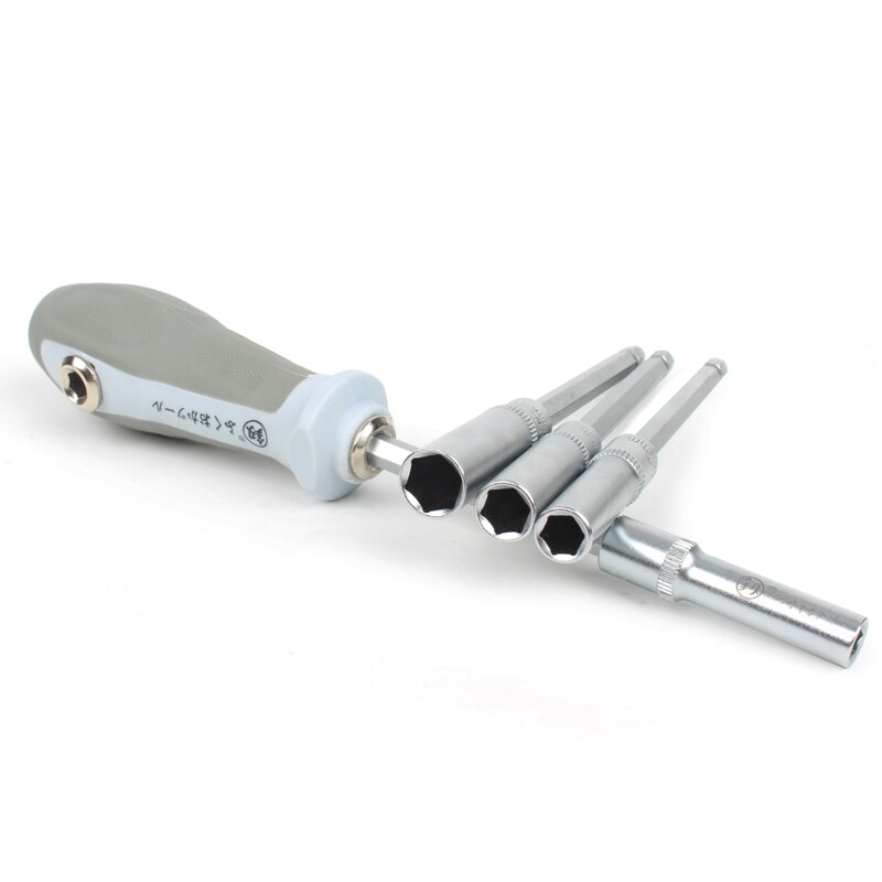 1/4" Hex Shank Nut Driver Drill Bit With Multifunction Handle Metric Socket Wrench Screw 5.5mm 7mm 8mm 10mm Set Socket Adapter