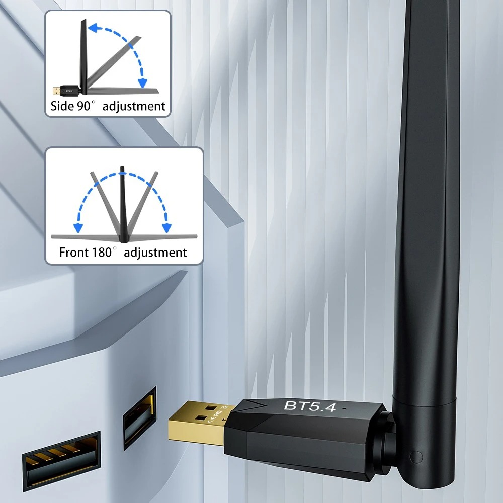 Adattatore Bluetooth 5.4 da 150M Driver dongle Bluetooth USB gratuito per trasmettitore ricevitore audio tastiera mouse Windows 11/10/8.1