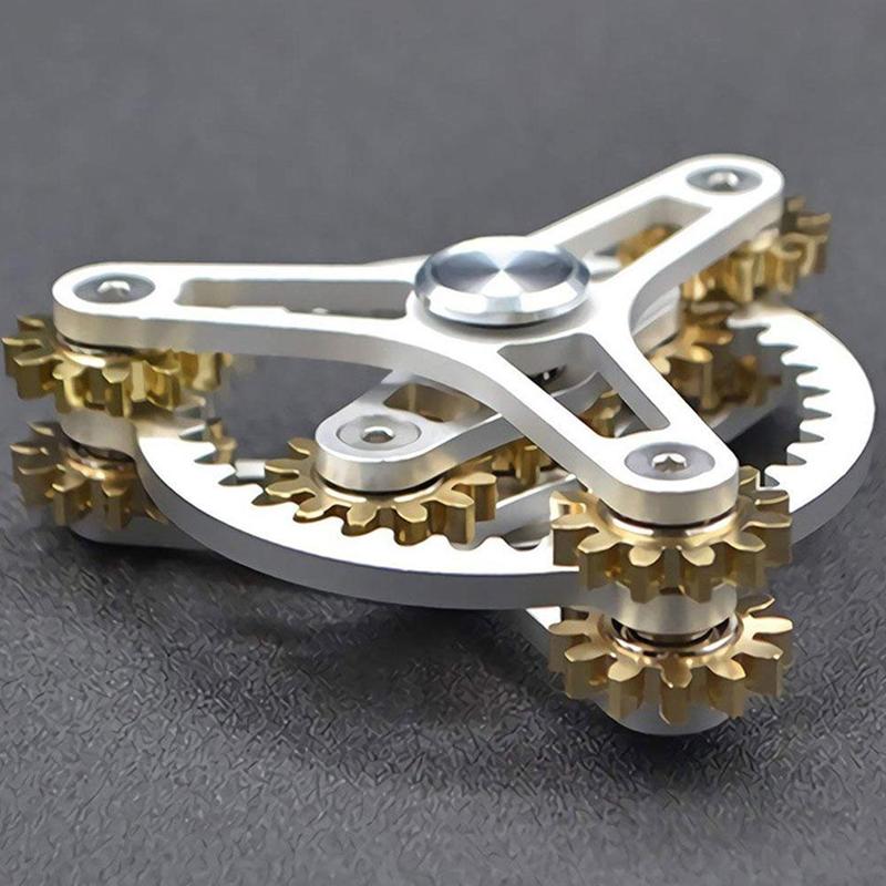 Turntable Gear Linkage Manual Rotating Fingertip Top Hand Spinner Decompression Toy Spinner Game Casual T6K5