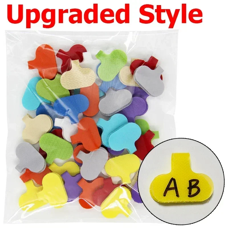 Self Adhesive Cable Labels Reusable Writable Cord Label Tags Cable Management Wire Organizer for Home Wires Handwriting Tags: Yellow / 5 m