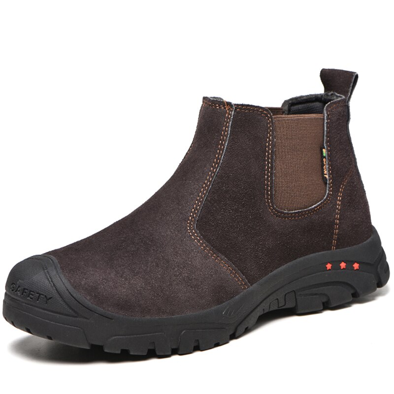 Work &amp; Safety Boots Indestructible Shoes Safety Shoes Men Puncture-Proof Work Sneakers Men Work Shoes Chelsea Boots Winter Shoes: brown / 42