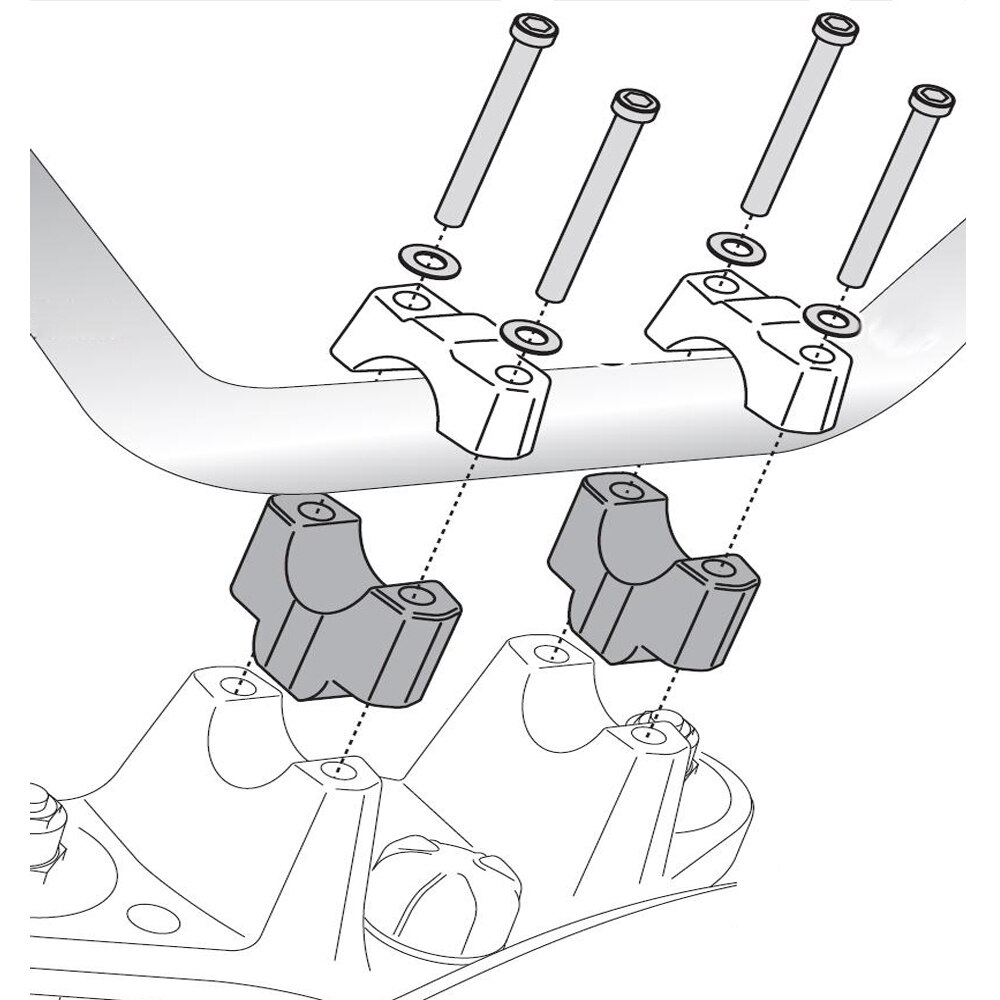 motorcycle handlebar riser bars clamp Silver Handlebar 25mm Riser Kit For Yamaha Xt1200z Super Tenere