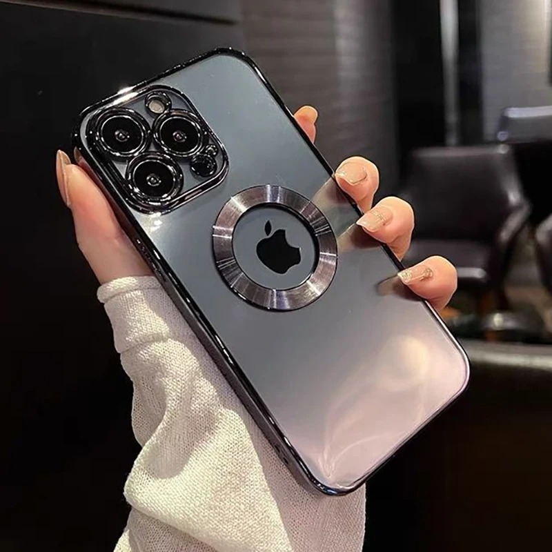 Funda protectora de lente completa chapada de lujo para IPhone, 15, 14, 13, 12, 11 Pro Max, XS Max, X, XR, 8, 7 Plus, SE , cubierta transparente antideslizante
