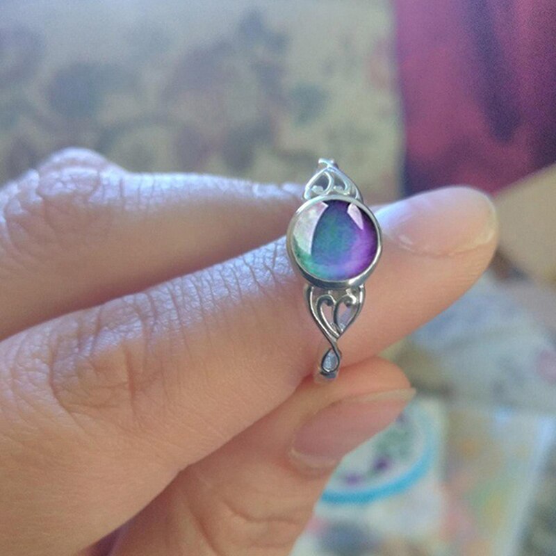 Anillo con Sensor de temperatura para mujer, joya con personalidad única colorida, accesorios de joyería, , novedad de