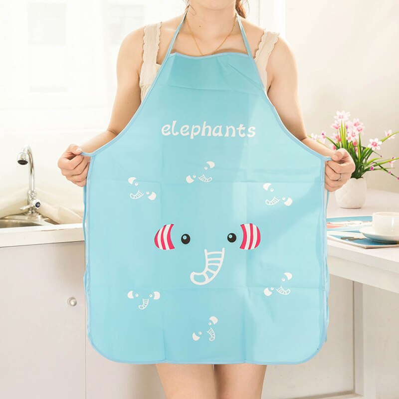 1pcs Cute Cartoon Animal Women Waterproof Apron Kitchen Restaurant Cooking Aprons Anti-oil Bib cocina BBQ Baking tablier: D