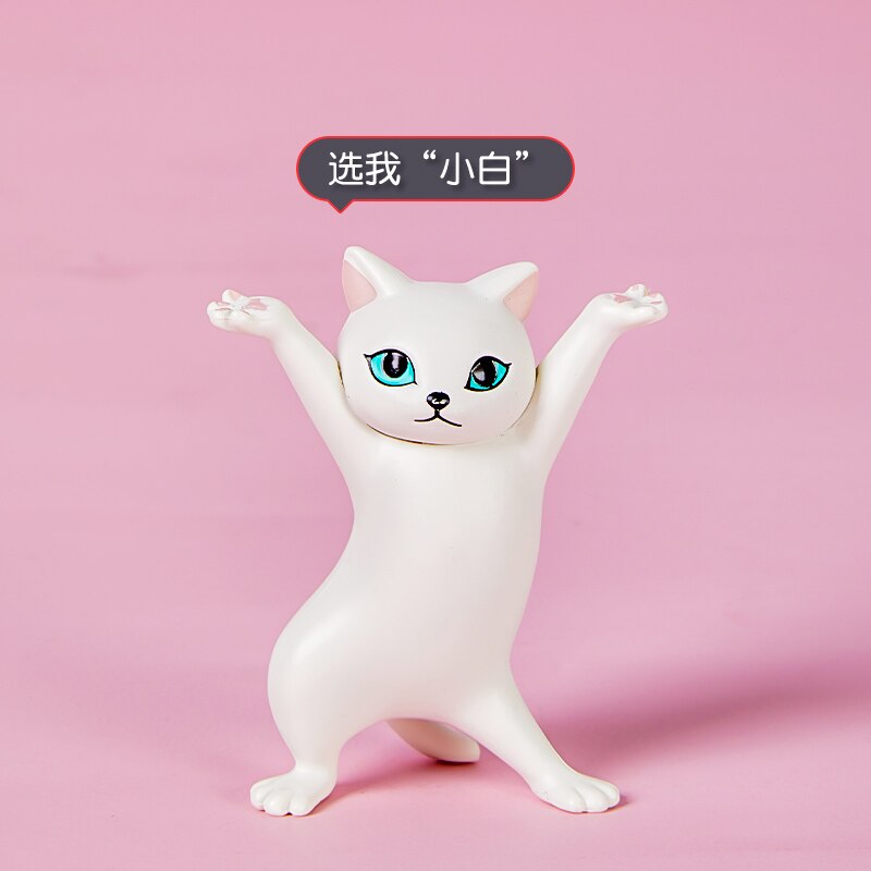 Cat Pen Holder Enchanting Cat Pen Holder Cat Pen Holder Lift Pen Cat Pen Holder Decoration Capsule Toy Cute Kitten: white